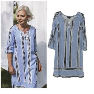 Tribal Femme Bohemian Resort Dress Cotton Blend Women’s  Size XS Pockets Beach